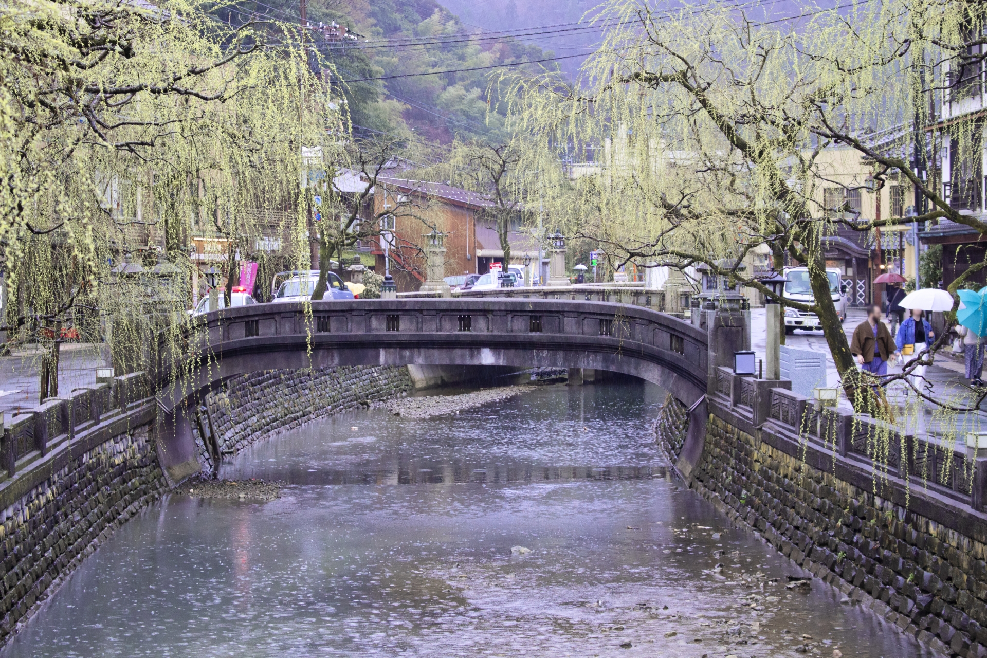 兵庫県豊岡市の「城崎温泉」の風景