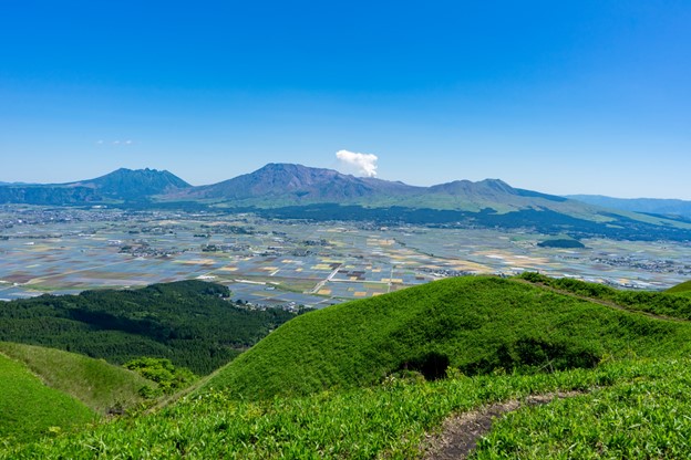 夏の大観峰からの景色